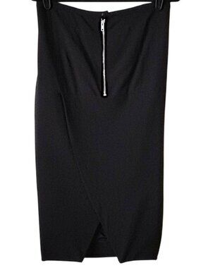 FW14 Moody Collection Virgin Wool Crepe Pillar Midi Skirt 8 Exposed Zipper